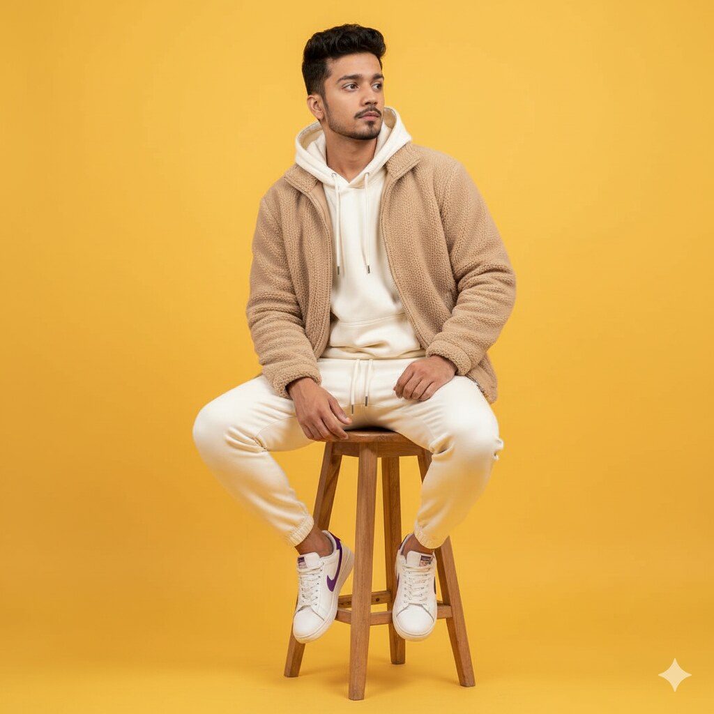 Yellow Background with good posture prompt Yellow Background with good posture prompt